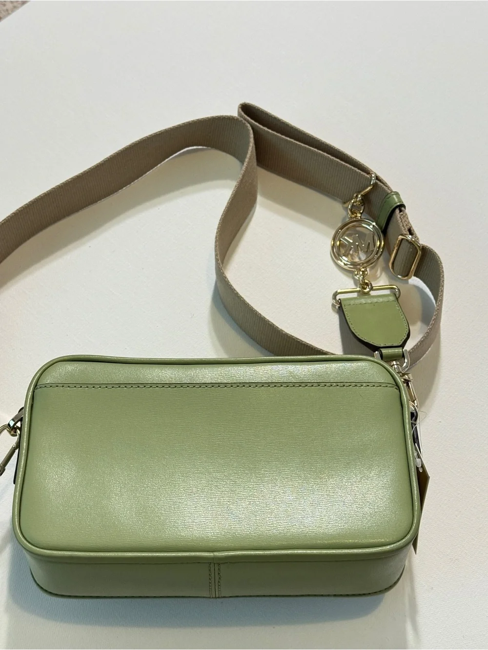 NWT Michael Kors BRADSHAW Crossbody Handbag LIGHT SAGE